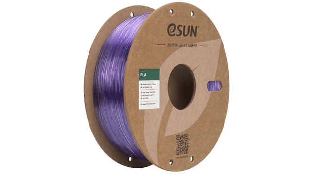 Filamento PLA Super Transparente Morado 1kg Esun | Filamentos 1