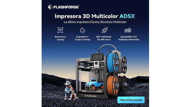 Adventure AD5X Combo Multicolor Core XY Flashforge | PREVENTA 15 ENE 2026 | Tamaño Imp 220 x 220 x 220 mm | Impresora 3D 2