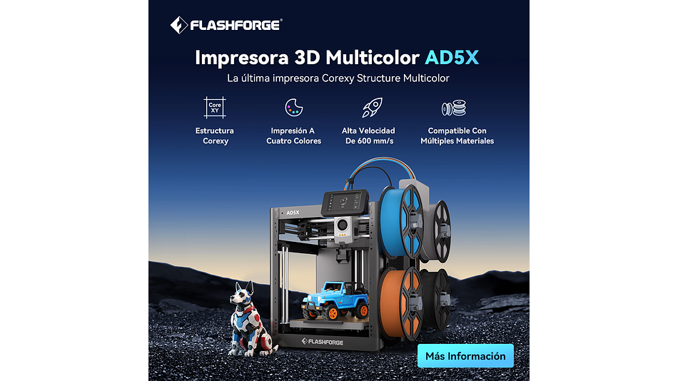 Adventure AD5X Combo Multicolor Core XY Flashforge | PREVENTA 15 ENE 2026 | Tamaño Imp 220 x 220 x 220 mm | Impresora 3D 2