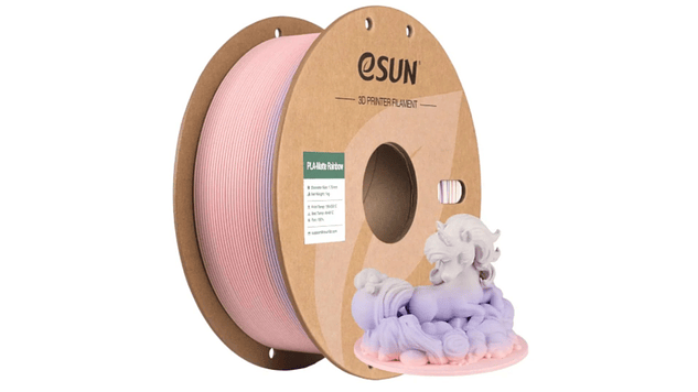 Filamento PLA Mate Arcoíris Amarillo, Rosado y Morado 1kg Esun | Filamentos 1