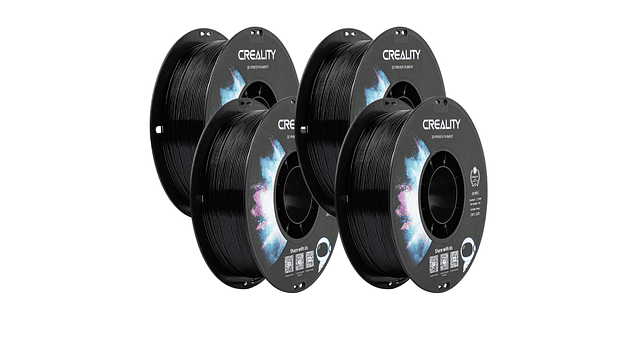 Filamento Pack x 4 PETG Negro 1kg Creality Pack Listo | Filamentos 1