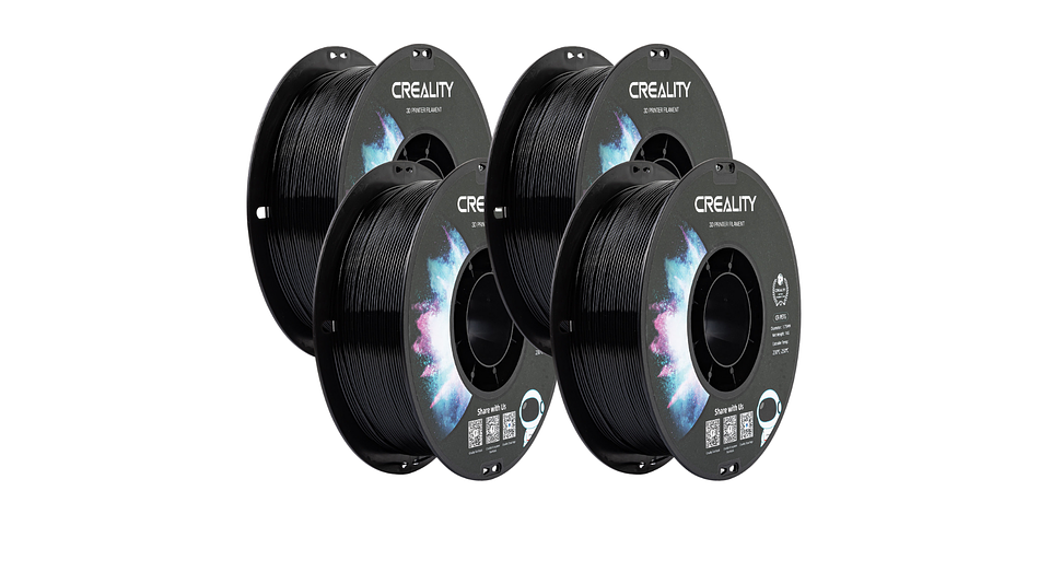 Filamento Pack x 4 PETG Negro 1kg Creality Pack Listo | Filamentos 1