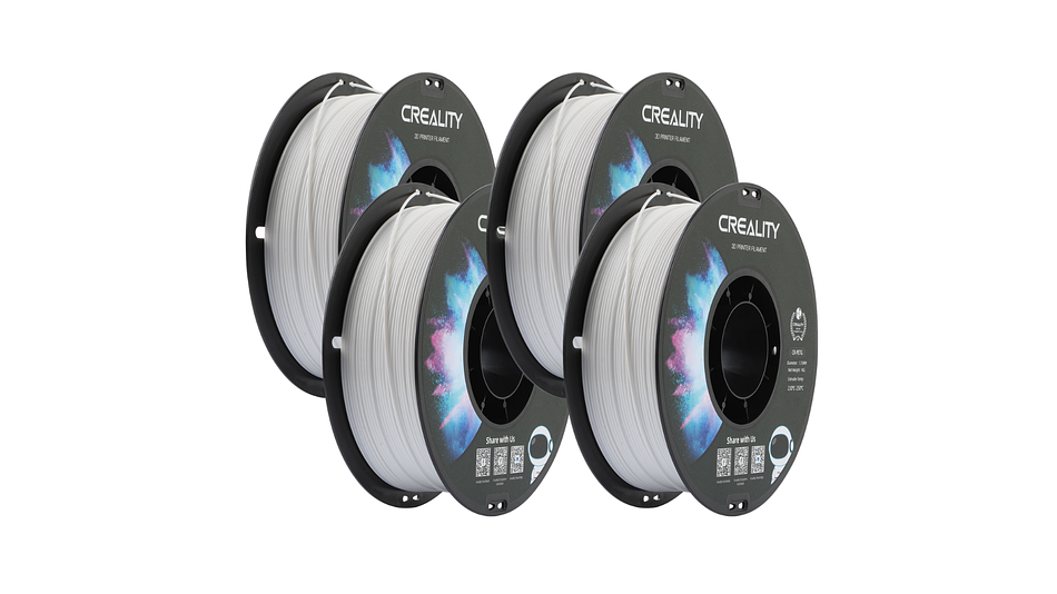Filamento Pack x 4 PETG Blanco 1kg Creality Pack Listo | Filamentos 1