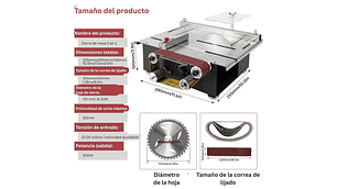 Sierra de Mesa y Lijadora de Banda 300W Twotrees | PREVENTA 10 DIC | Grabado Láser y Cortador Láser CNC