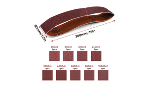 Lijas de Banda, Juego de 10 Piezas 380 X 30MM Twotrees | Lijadoras