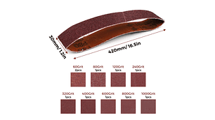Lijas de Banda, Juego de 10 Piezas 420 X 30MM Twotrees | Lijadoras