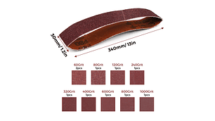 Lijas de Banda, Juego de 10 Piezas 340 X 30MM Twotrees | Lijadoras