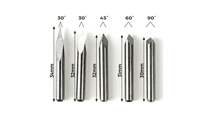 Kit 10 Brocas en V 2 x 34mm-32mm-31mm-30mm Twotrees | Accesorios CNC Router
