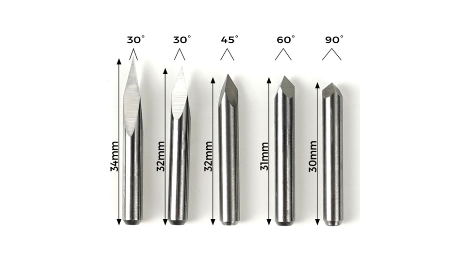 Kit 10 Brocas en V 2 x 34mm-32mm-31mm-30mm Twotrees | Accesorios CNC Router 1
