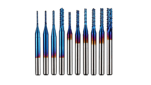 Kit 10 Brocas Azul Maiz 0.8-3.175mm Twotrees | Accesorios CNC Router