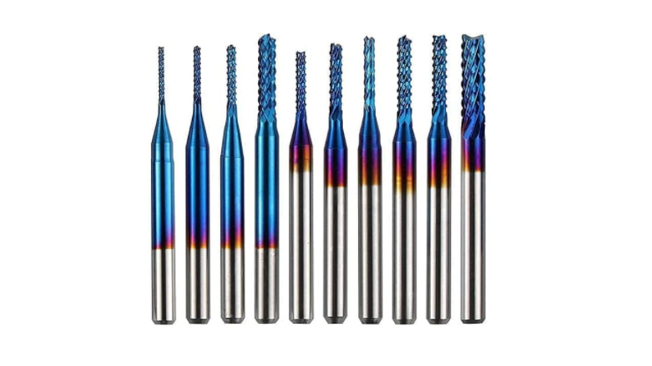 Kit 10 Brocas Azul Maiz 0.8-3.175mm Twotrees | Accesorios CNC Router 1