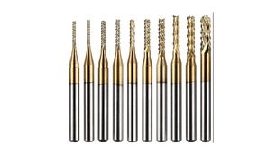 Kit 10 Brocas Titanio Maiz 0.8-3.175mm Twotrees | Accesorios CNC Router