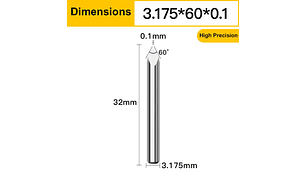 Broca de 3 Filos 3.175mm Twotrees | Accesorios CNC Router