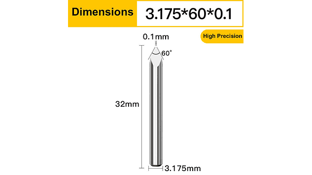 Broca de 3 Filos 3.175mm Twotrees | Accesorios CNC Router 2