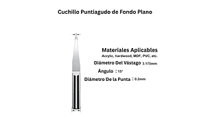 Broca de Fondo Plano de 3.175mm Twotrees | Accesorios CNC Router