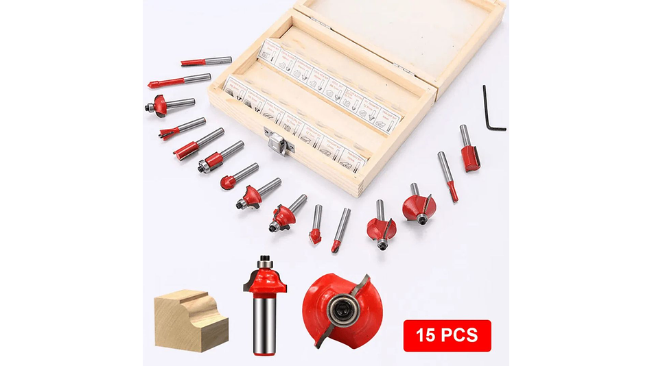 Kit 15 Brocas para Madera de Distintos Tamaños Twotrees | Accesorios CNC Router 3