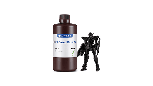Resina a Base de Planta Negra para Impresoras 3D 1000g Anycubic | Resinas 1