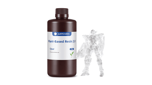 Resina a Base de Planta Transparente para Impresoras 3D 1000g Anycubic | Resinas 1
