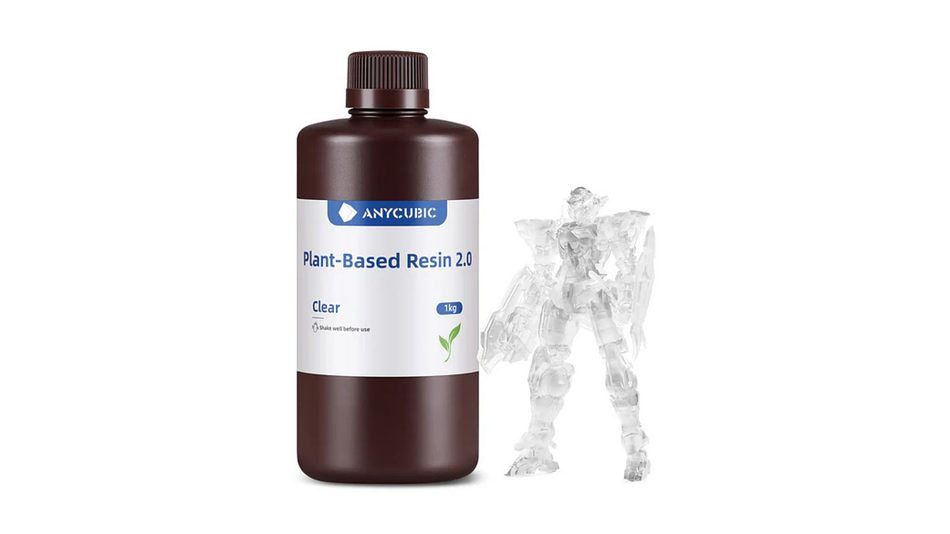 Resina a Base de Planta Transparente para Impresoras 3D 1000g Anycubic | Resinas 1
