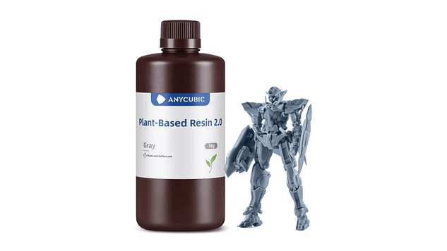 Resina a Base de Planta Gris para Impresoras 3D 1000g Anycubic | Resinas 1