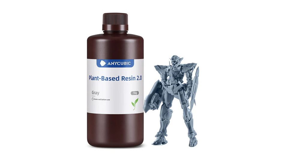 Resina a Base de Planta Gris para Impresoras 3D 1000g Anycubic | Resinas 1