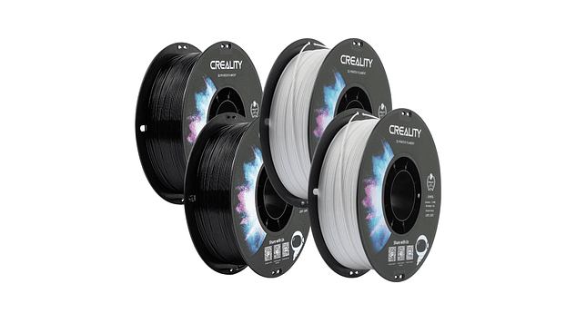 Pack Filamentos PETG 2 Negros y 2 Blancos 1kg Creality Pack Listo | Filamentos 1