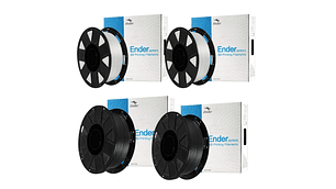 Pack Filamentos PLA 2 Negros y 2 Blancos 1kg Ender Pack Listo | Filamentos