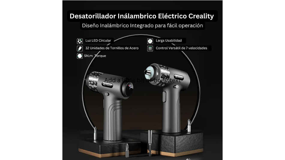 Destornillador Eléctrico Inalámbrico Creality | Accesorio 3D | Alta Precisión 3