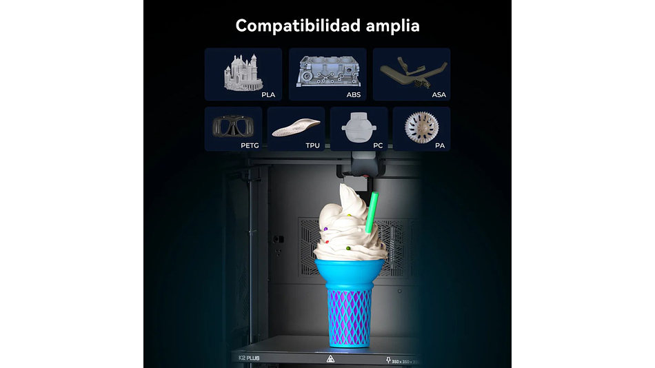 Pei Escarchado K2 Plus 370x370mm Creality | Repuestos 3D 7