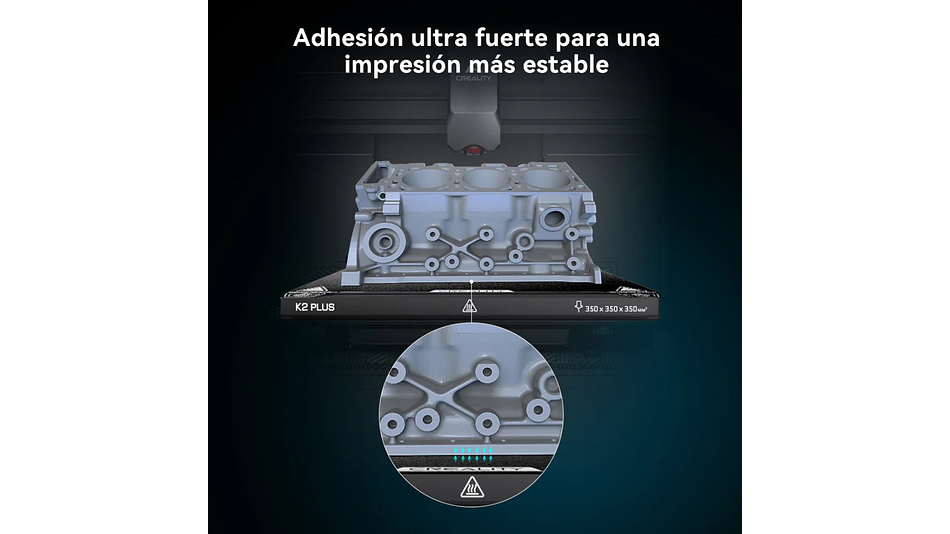 Pei Escarchado K2 Plus 370x370mm Creality | Repuestos 3D 4