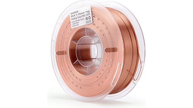 Filamento PLA Silk o Seda Cobre Rojo 1kg Elegoo | Filamentos 1