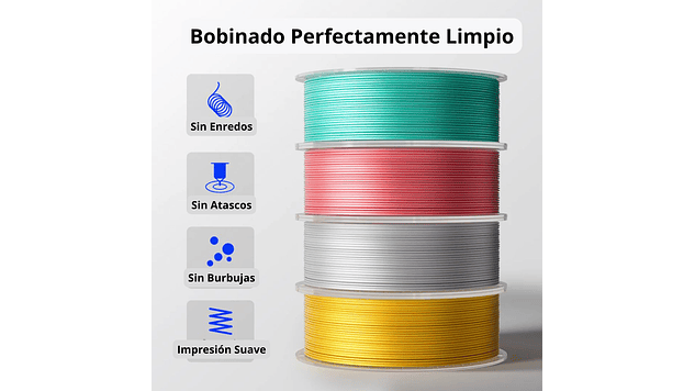 Filamento PLA Silk o Seda Cobre 1kg Elegoo | Filamentos 5