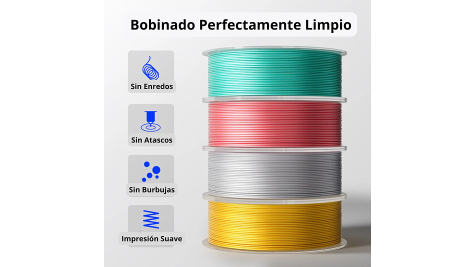 Filamento PLA Silk o Seda Cobre 1kg Elegoo | Filamentos 5