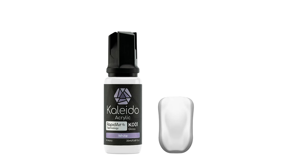 Pintura Acrílica Blanca Primario Brillante Gloss 20ML K001  Kaleido | Para Aerógrafos 1