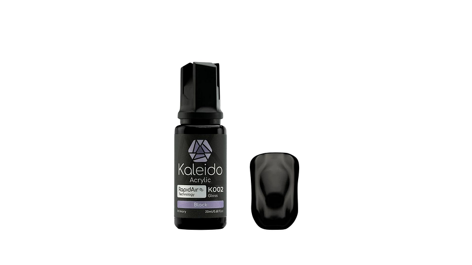 Pintura Acrílica Negra Primario Brillante Gloss 20ML K002  Kaleido | Para Aerógrafos 1