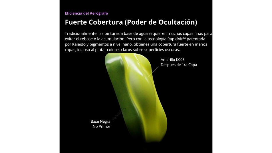 Pintura Acrílica Negra Primario Brillante Gloss 20ML K002  Kaleido | Para Aerógrafos 6