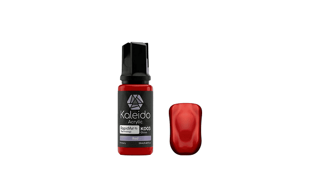 Pintura Acrílica Roja Primario Brillante Gloss 20ML K003  Kaleido | Para Aerógrafos 1
