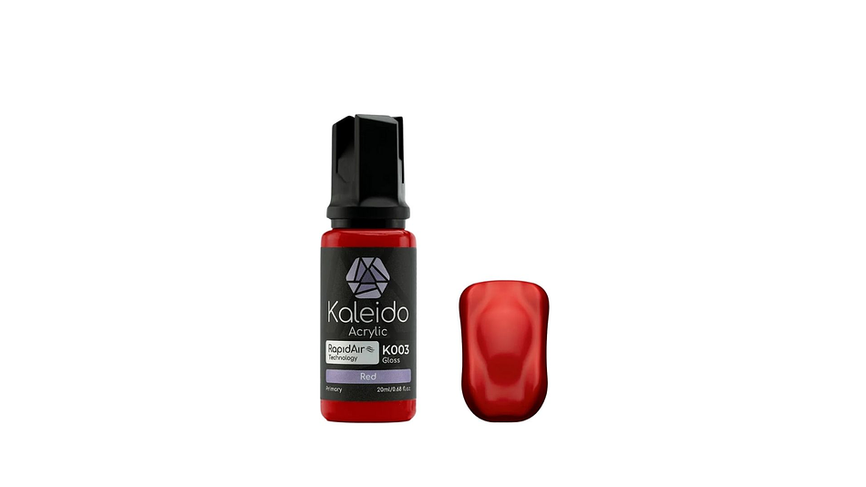 Pintura Acrílica Roja Primario Brillante Gloss 20ML K003  Kaleido | Para Aerógrafos 1