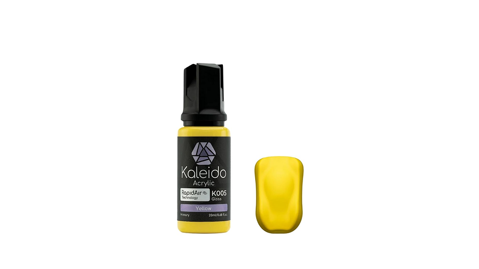 Pintura Acrílica Amarilla Primario Brillante Gloss 20ML K005 Kaleido | Para Aerógrafos 1