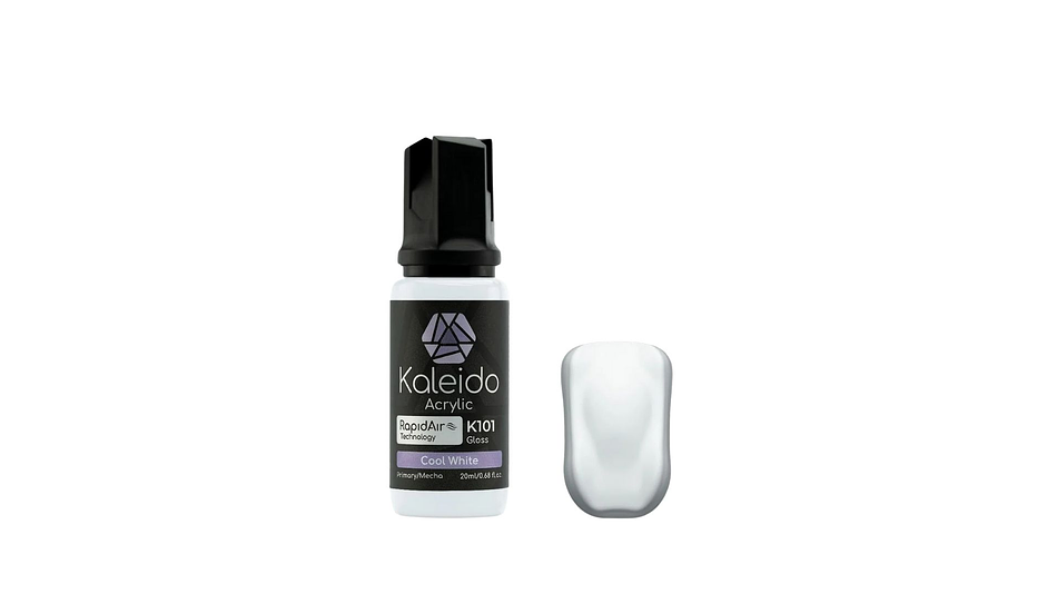 Pintura Acrílica Blanco Frío Gloss Mecha 20ML K101 Kaleido | Para Aerógrafos 1