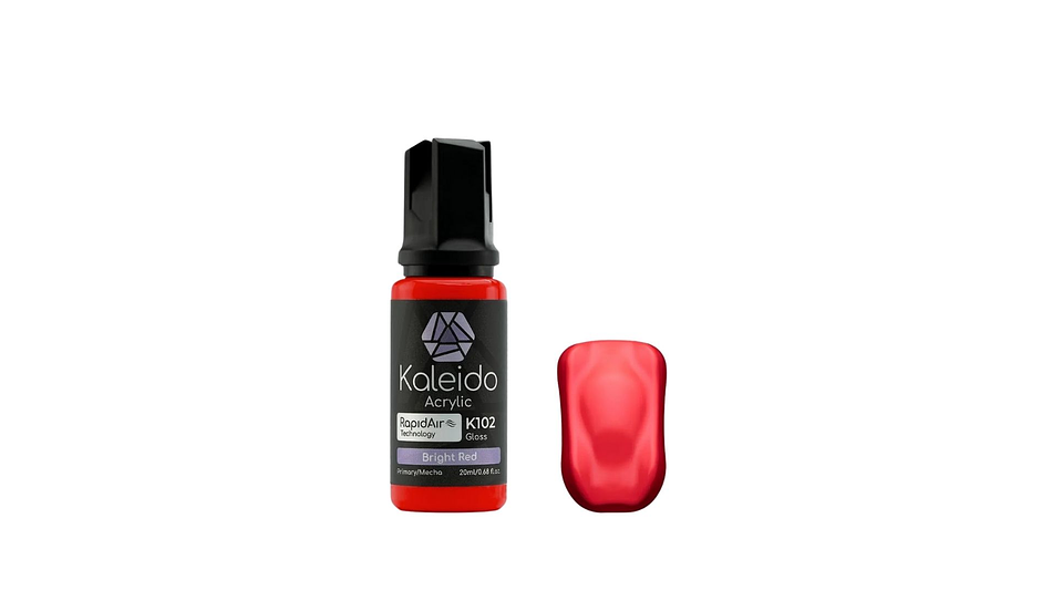 Pintura Acrílica Roja Brillante Gloss Mecha 20ML K102 Kaleido | Para Aerógrafos 1