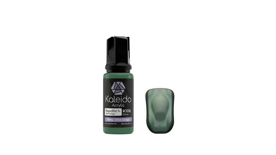 Pintura Acrílica Verde Olivo Brillante Gloss Mecha 20ML K106 Kaleido | Para Aerógrafos 1