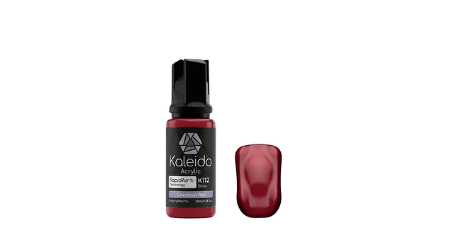 Pintura Acrílica Roja Castaño Brillante Gloss Mecha 20ML K112 Kaleido | Para Aerógrafos 1