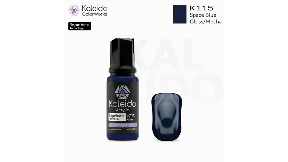 Pintura Acrílica Azul Espacial Brillante Gloss Mecha 20ML K115 Kaleido | Para Aerógrafos 1