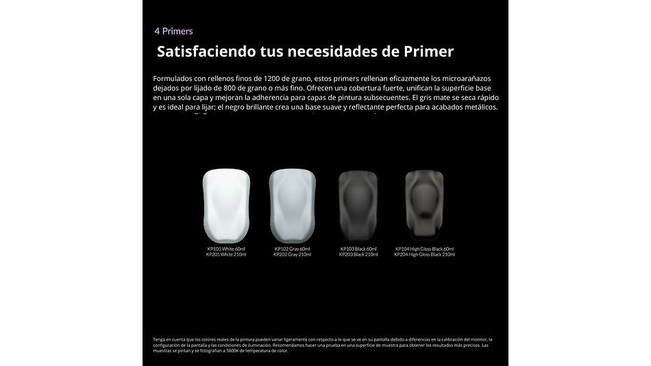 Pintura Acrílica Gris Primer Mate Gloss 210ML KP202 Kaleido | Para Aerógrafos 2