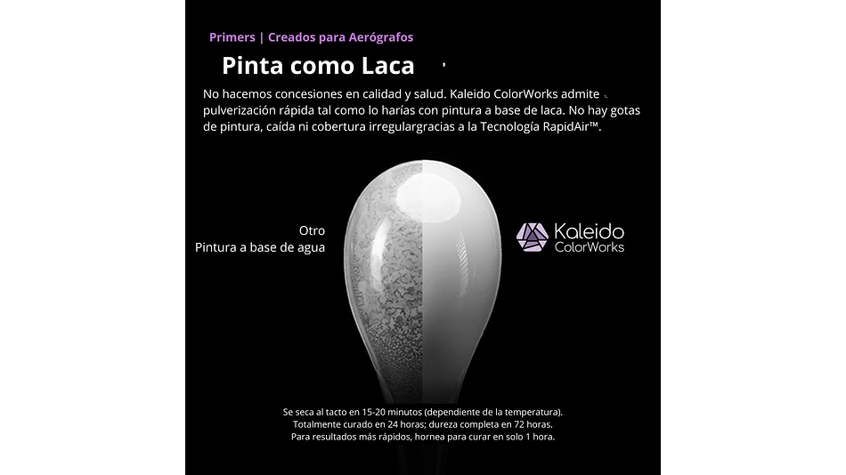 Pintura Acrílica Negra Primer Brillante Gloss 210ML KP204 Kaleido | Para Aerógrafos 3