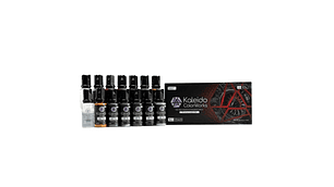 Pintura Acrílica Set 12 Colores Metálicos Brillante Gloss 20ML, Más Disolvente y Limpiador 20ML Kaleido | Para Aerógrafos