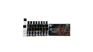 Pintura Acrílica Set 24 Colores Auto Brillante Gloss / Perlas, Más Disolvente y Limpiador 60ML Kaleido | Para Aerógrafos