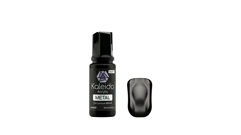 Pintura Acrílica Negro Zicronio Metál Gloss 20ML Kaleido | Para Aerógrafos 1