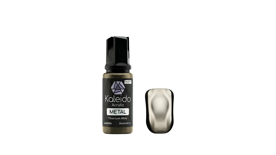 Pintura Acrílica Aleación de Titanio Metál Gloss 20ML KM004 Kaleido | Para Aerógrafos 1